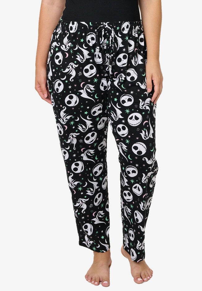 Nightmare Before Christmas Cotton Pajama Pants, BLACK, hi-res image number 0