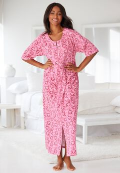 Long French Terry Zip-Front Robe