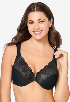 Glamorise® WonderWire Front-Closure Posture Back Lace Bra