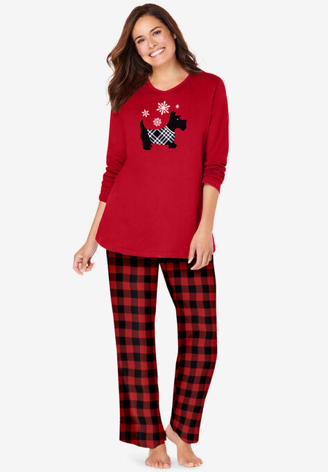 Cozy Pajama Set , CLASSIC RED PLAID DOG, hi-res image number null