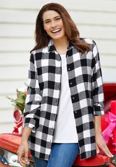 Plaid Double-Brushed Cotton Flannel Shirt