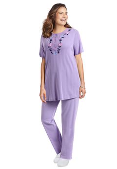 7-Day Straight-Leg Elastic-Waist Stretchy Knit Pant