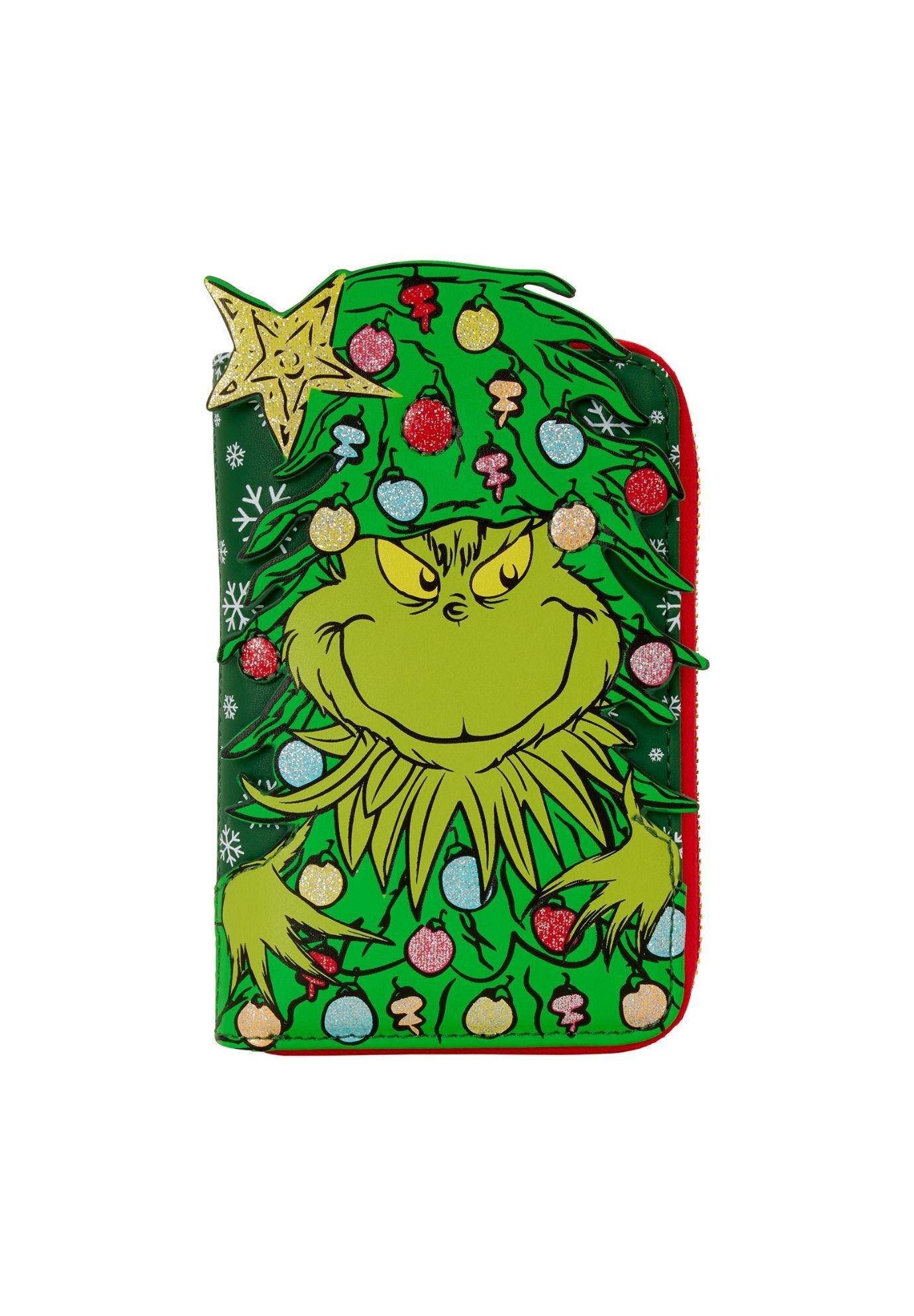 Loungefly x Dr. Seuss How the Grinch Stole Christmas! Tree Zip Around Wallet, GREEN, hi-res image number 0
