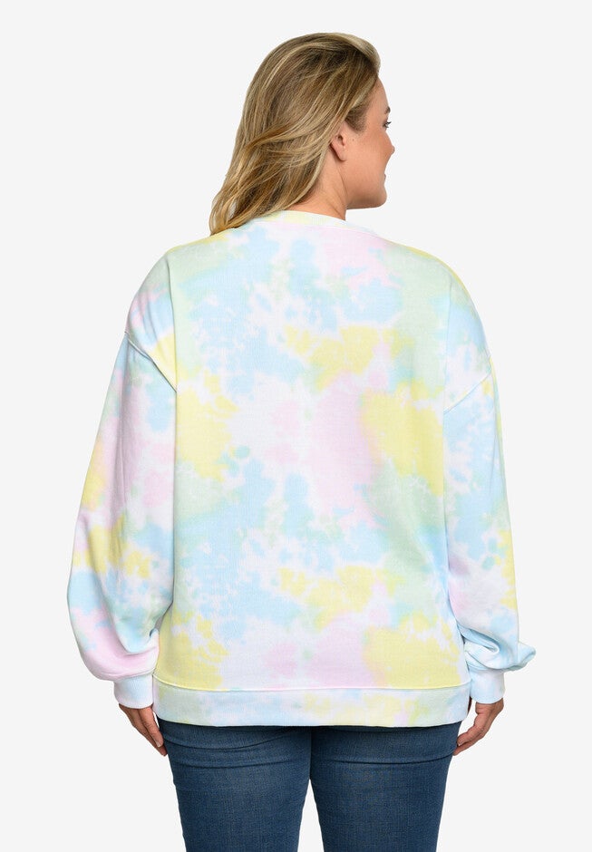 Minnie Mouse Sketch Tie-Dye Fleece Long Sleeve Sweatshirt, , alternate image number 3