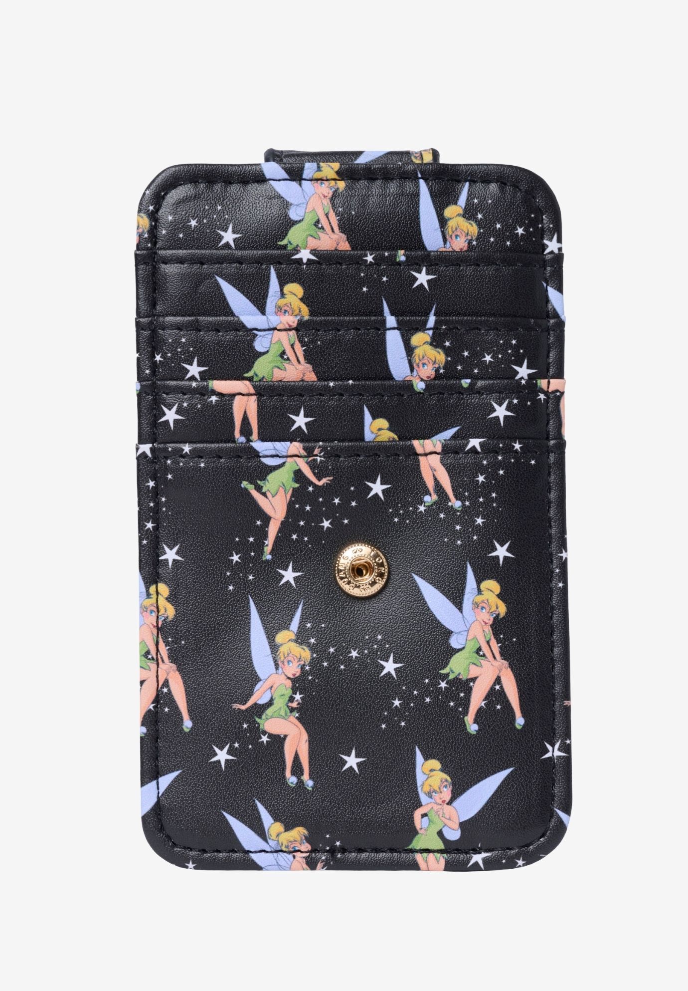 Disney Tinker Bell Card Holder Wallet All-Over Print Snap Closure Black, BLACK, alternate image number 3