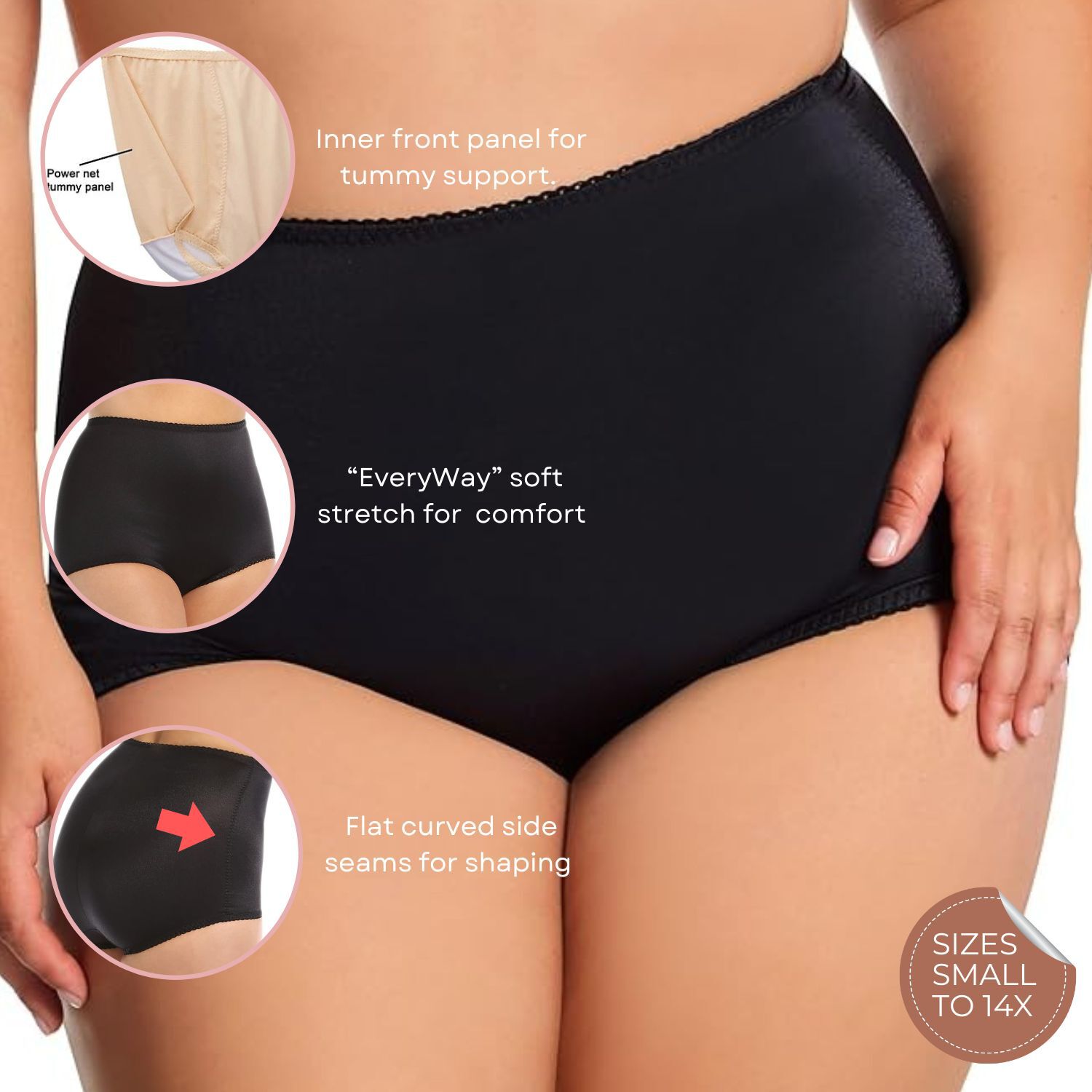Light Shaping Tummy Control Panty with Inner lining, BLACK, alternate image number 4