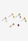 Gold Over Sterling Silver Stud Earrings (6X4Mm) Oval Genuine Gemstones, , on-hover image number null