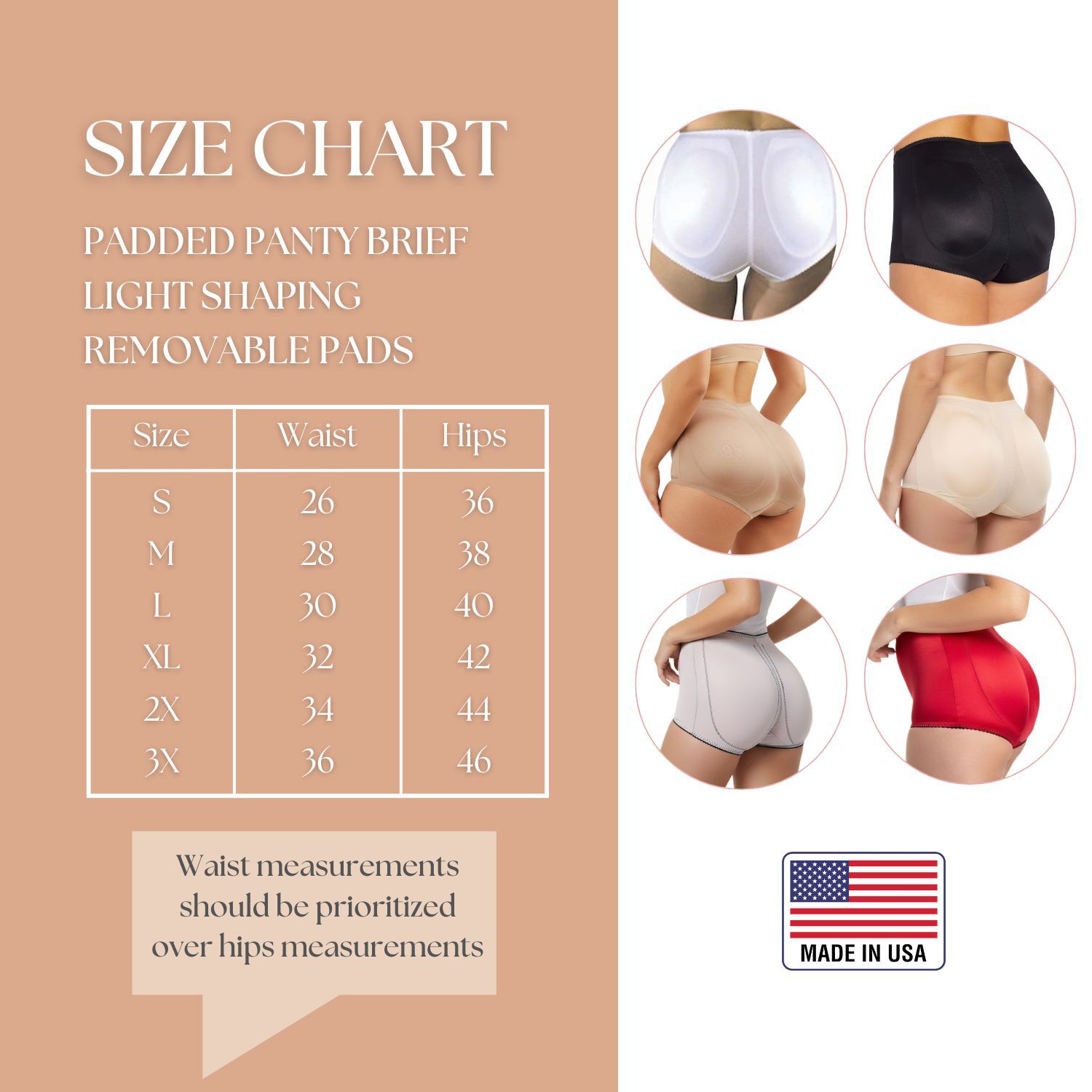 Padded Panty Brief Light Shaping (Removable Pads), BLACK, alternate image number 4