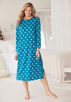 Long-Sleeve Henley Print Sleepshirt