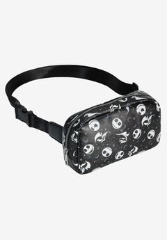 Disney Nightmare Before Christmas Jack Skellington Belt Bag Crossbody Zippered All Over Print Faux L