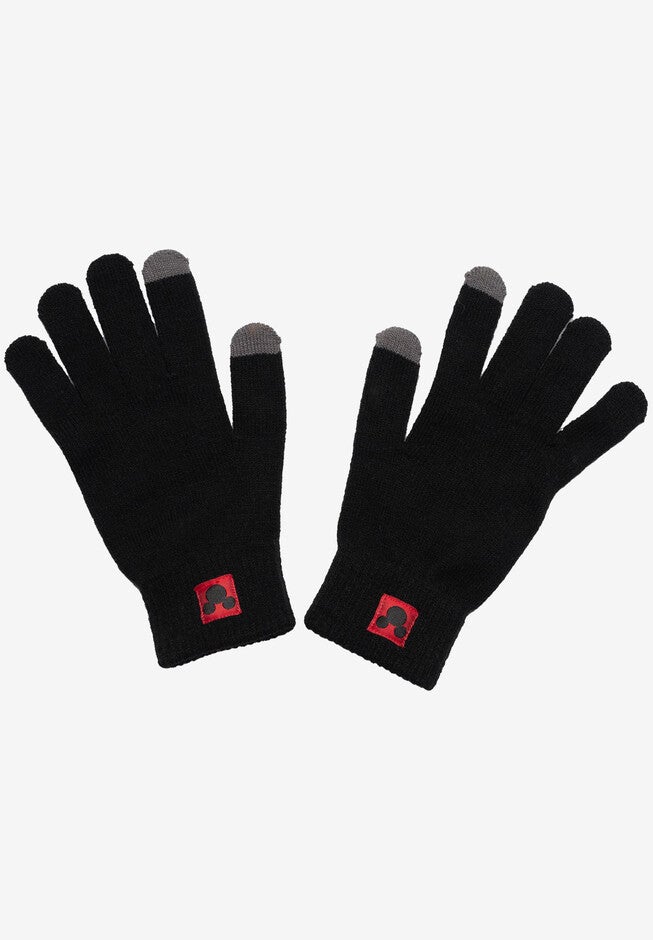 Adult Unisex Disney Mickey Mouse Knit Beanie Hat & Texting Gloves Black 2-PC Set, , alternate image number 3