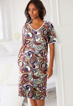 V-Neck Short Sleeve Short T-Shirt Lounger