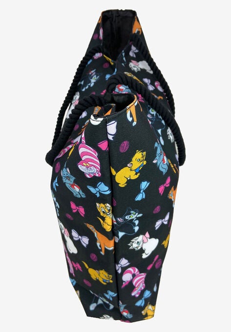 Disney Cats Tote Bag Travel Beach Carry-on Cheshire Aristocat Figaro Print, , alternate image number null