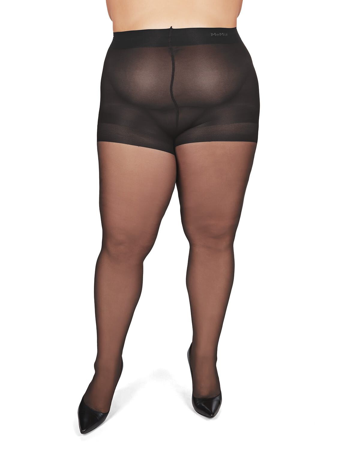 Women's Curvy All Day Sheer Control Top Pantyhose, OFF BLACK, alternate image number 1