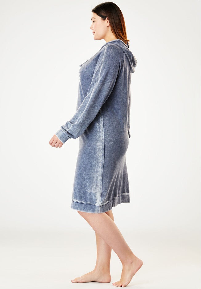 Burnout French Terry Graphic Hooded Lounger by Dreams & Co.®, , alternate image number 2