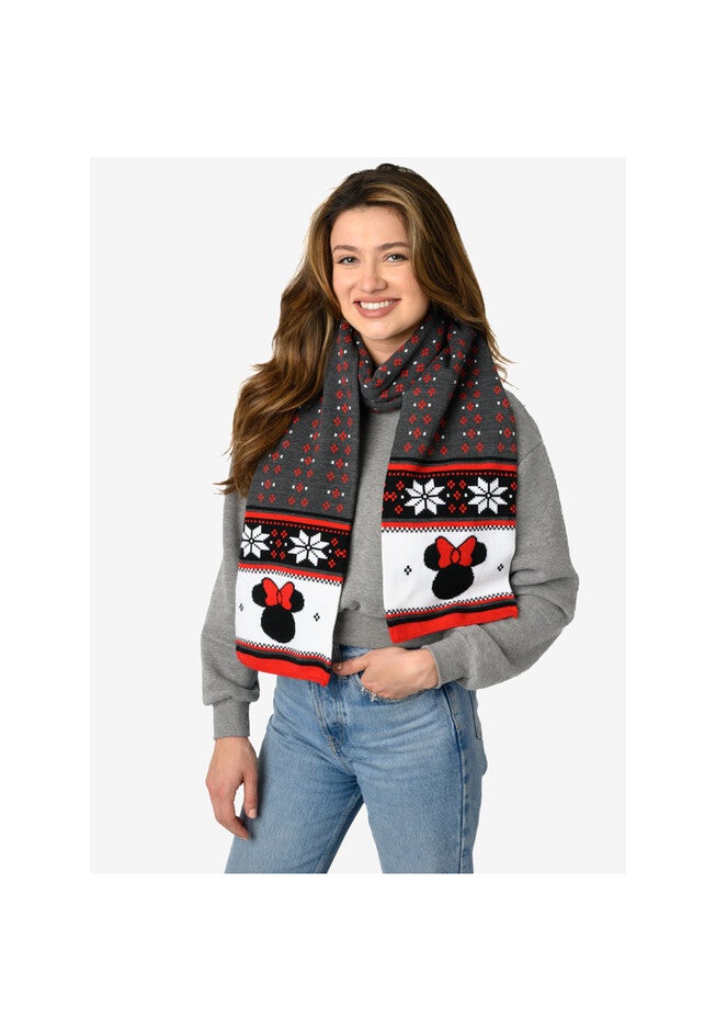 Minnie Mouse 70 inches Knit Scarf Disney Women'S Red Winter Set, , alternate image number null