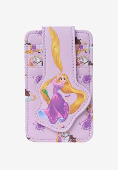 Disney Tangled Rapunzel Card Holder Snap Wallet Button Snap Closure Purple