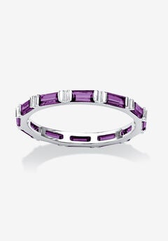 Sterling Silver Simulated Birthstone Eternity Ring