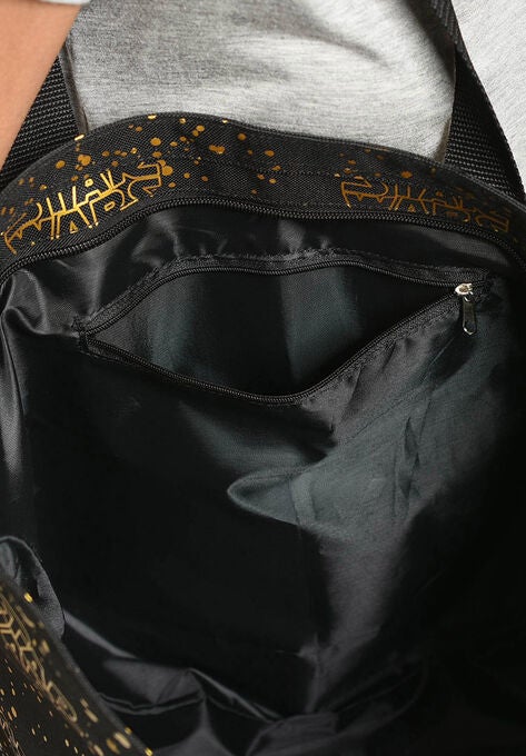Star Wars Zippered Travel Tote Bag All-over Metallic Logo Shoulder Handbag, , alternate image number null