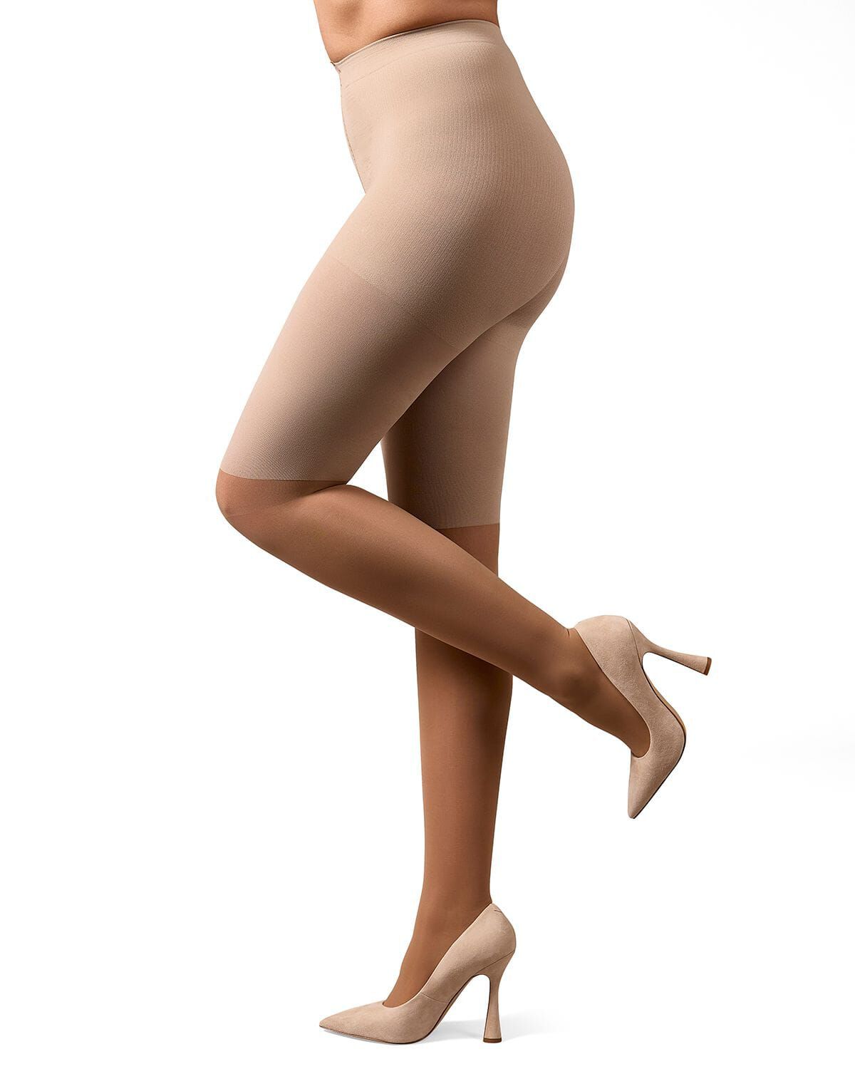 Women's Half & Half Light Support Leg Nylon Pantyhose, HONEY, hi-res image number 0