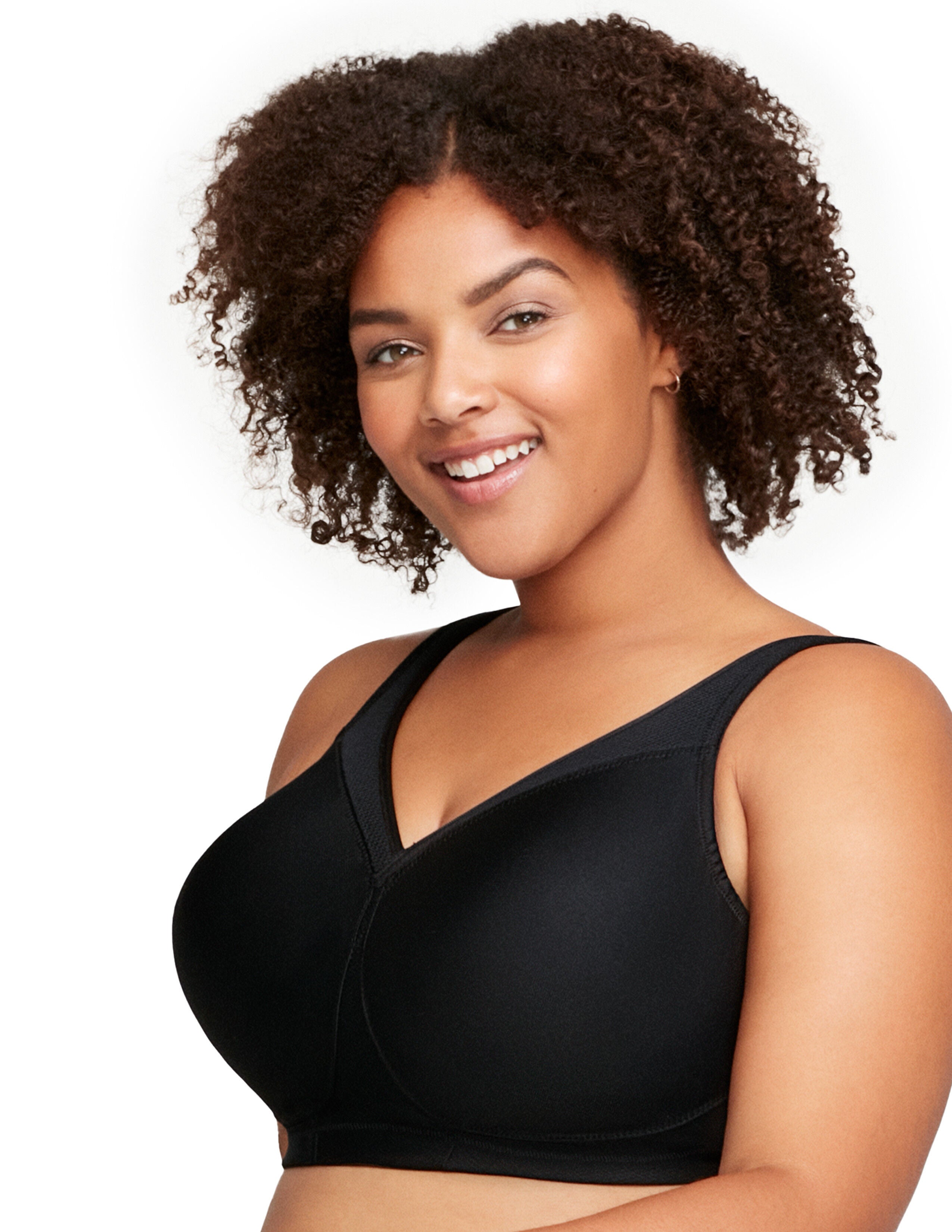 Glamorise MagicLift Seamless Sports Wirefree Bra 1006 (Women's & Women's Plus), BLACK, alternate image number 2