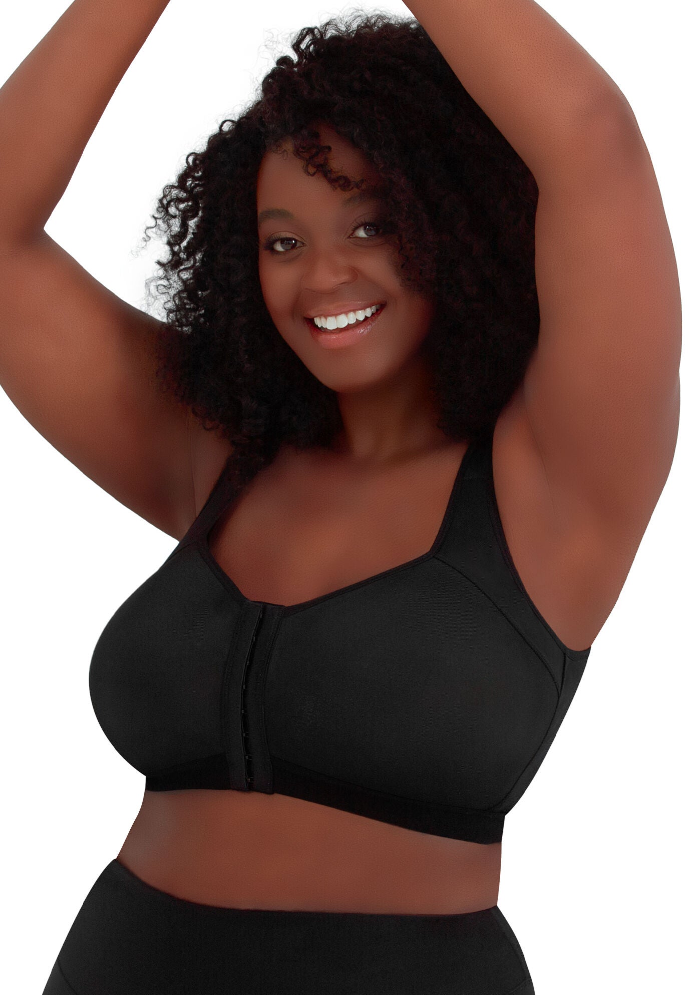 The Lillian - Back Smoothing Seamless Support Bra, BLACK, hi-res image number 0