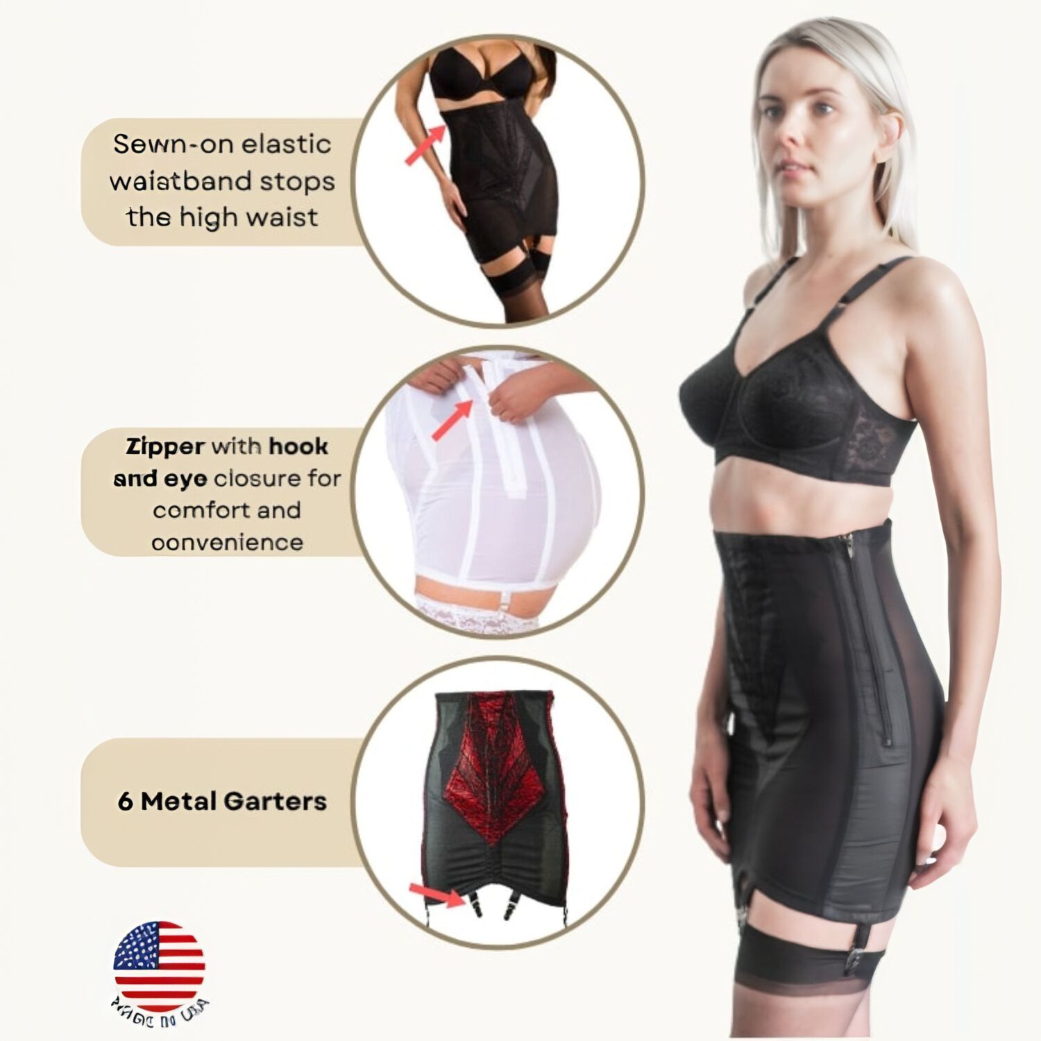 High Waist Open Bottom with Side Zipper, BLACK, alternate image number 5