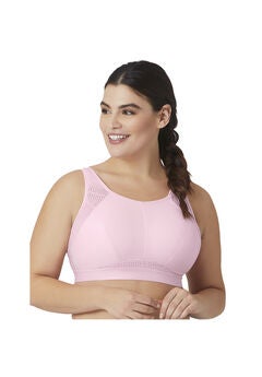 Full Figure Plus Size No-Sweat Mesh Sports Bra Wirefree 1068