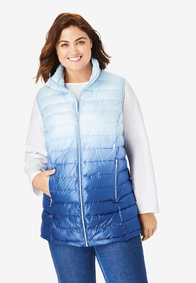Packable Puffer Vest, EVENING BLUE OMBRE, hi-res image number null