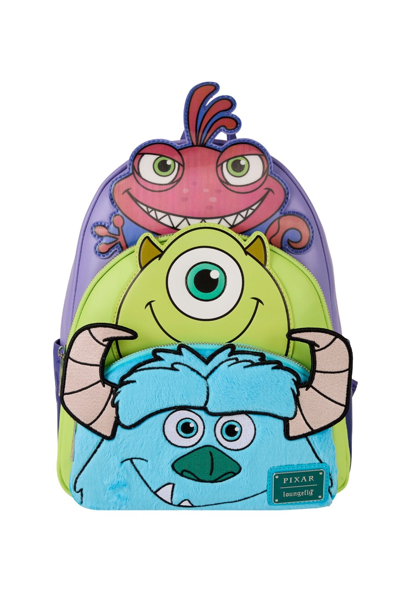 Loungefly X Pixar Monsters Inc Mini Backpack Triple Pocket, RED, hi-res image number 0