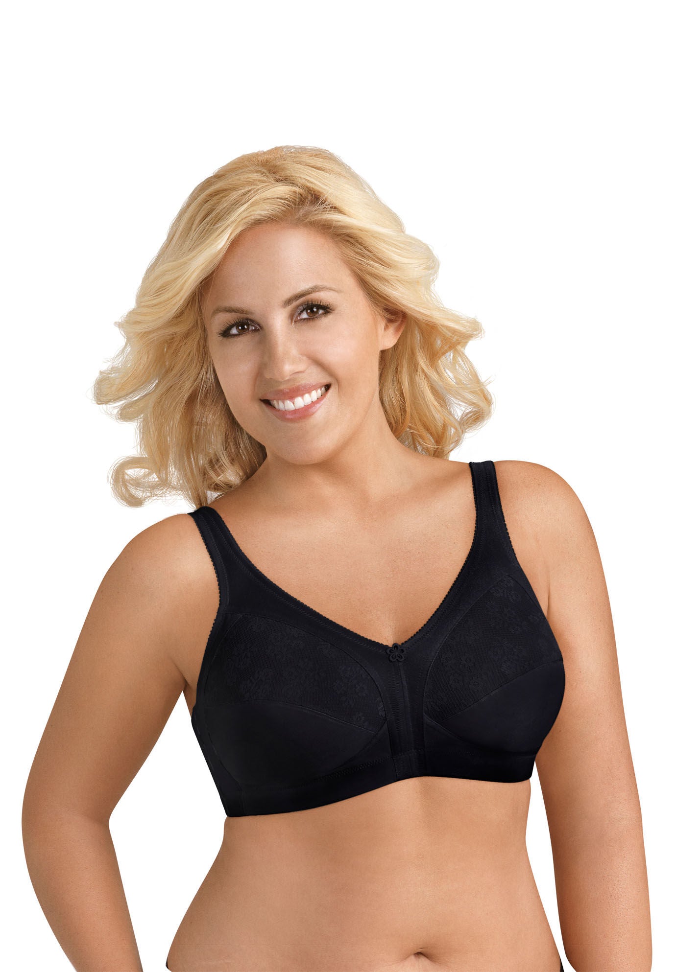 Fully® Side Shaping Lace Bra, BLACK, hi-res image number 0