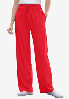 Sport Knit Straight-Leg Pull-On Pants