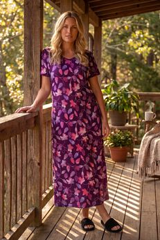 V-Neck Short Sleeve Maxi T-Shirt Lounger