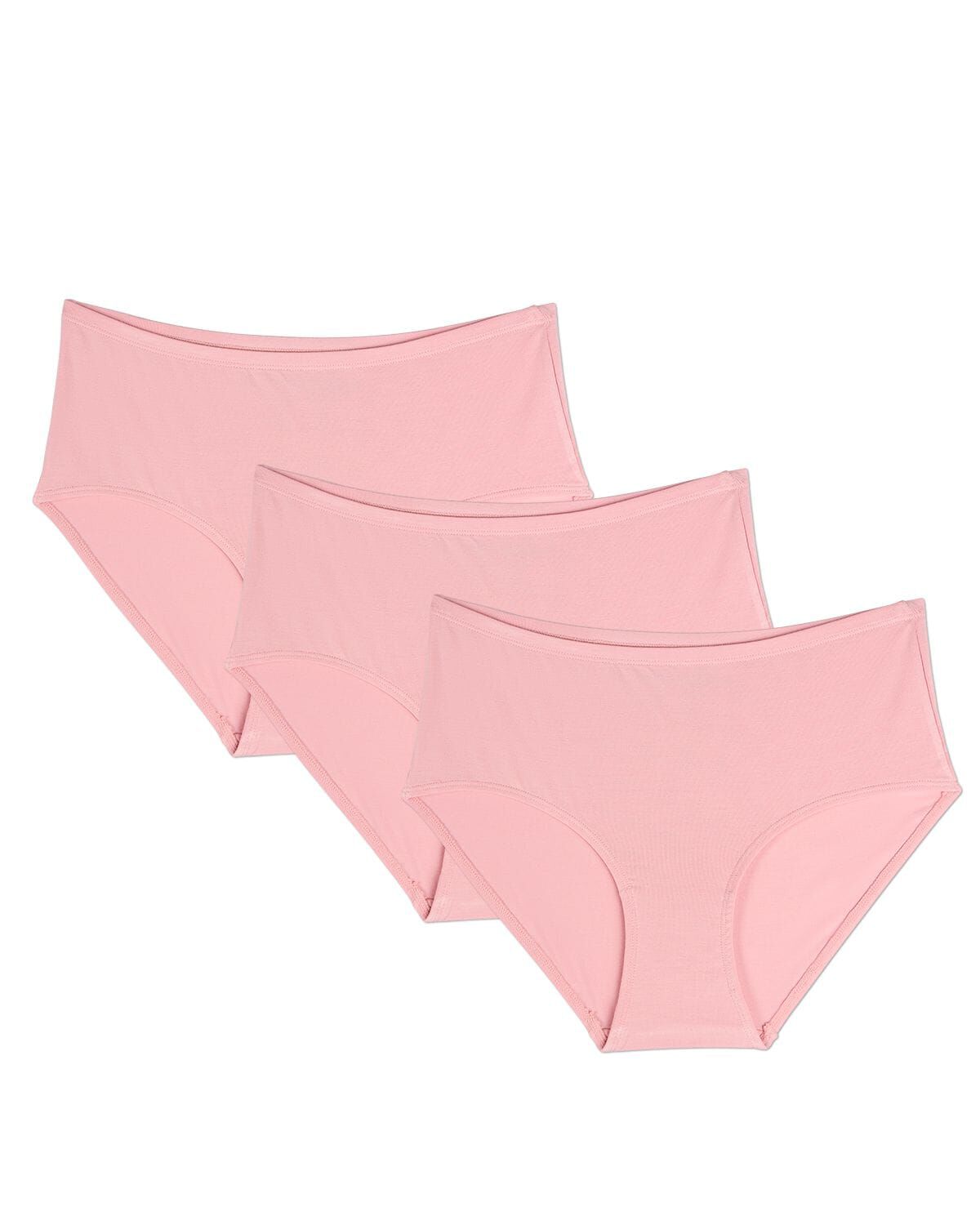 3 Pair Women's Luxe Modal Blend Brief Panties, BLUSH, alternate image number 1