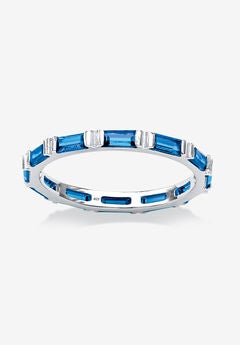 Sterling Silver Simulated Birthstone Eternity Ring
