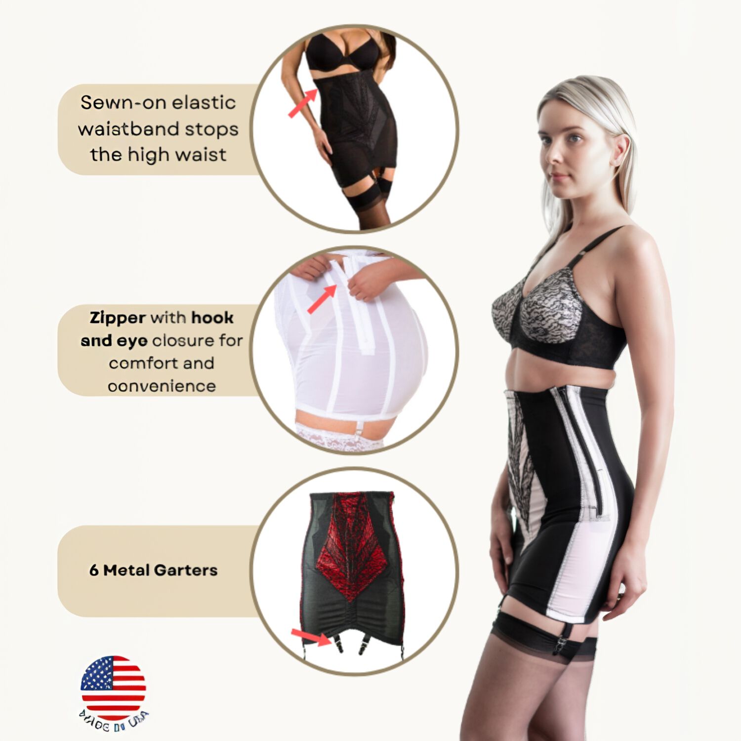 High Waist Open Bottom with Side Zipper, PINK BLACK, alternate image number 4