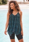 Longer Length Mesh Tankini Top, WATER DROPLET, hi-res image number null
