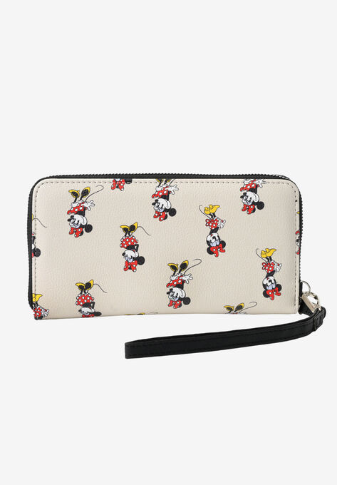 Minnie Mouse All-Over Print Zip Around Wallet Wristlet, , alternate image number null