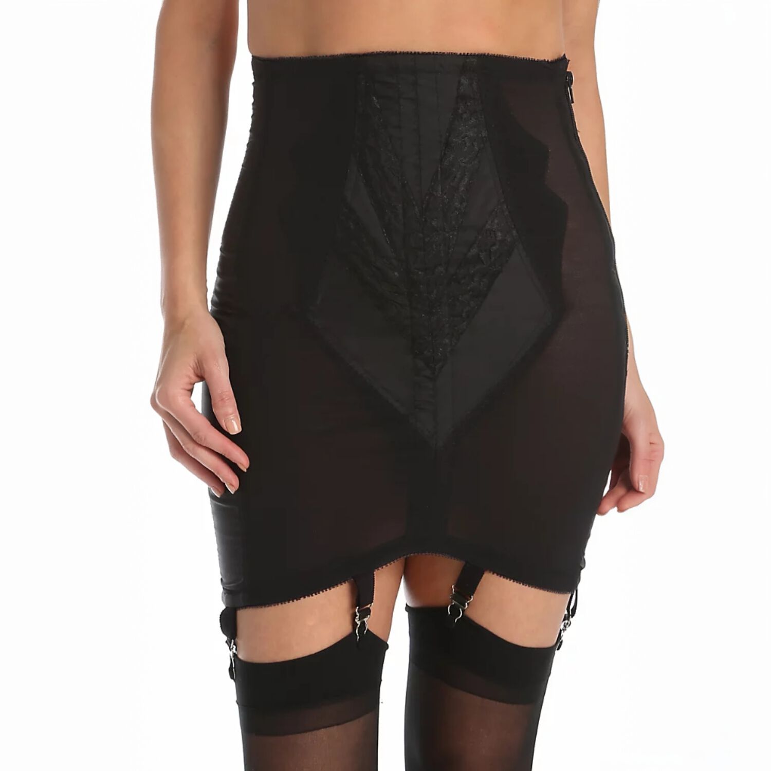 High Waist Open Bottom with Side Zipper, BLACK, hi-res image number 0
