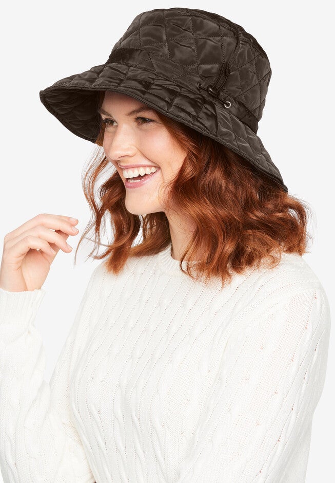 Quilted Bucket Hat, CHOCOLATE, hi-res image number null