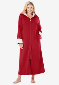 Womens Plus Size Long Flannel Robe Dreams /& Co 3X Slate Plaid