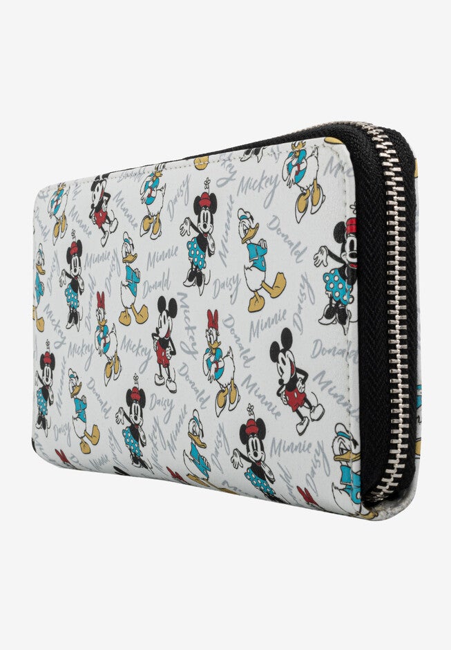 Loungefly x Disney Women's Mickey Minnie Donald Daisy Zip Around Clutch Wallet, , alternate image number 4