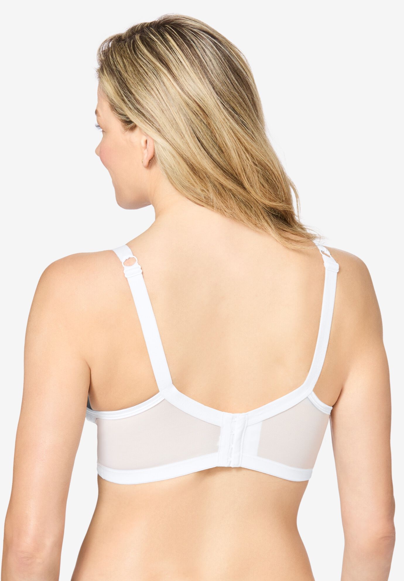 Stay-Cool Wireless Wicking T-Shirt Bra, WHITE, on-hover image number 1
