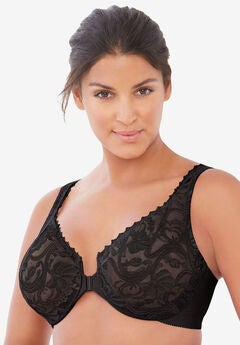 Glamorise® Wonderwire® Stretch Lace Front-Close Underwire Bra