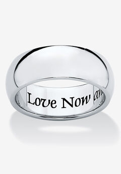Stainless Steel Inspirational Message Wedding Band Ring