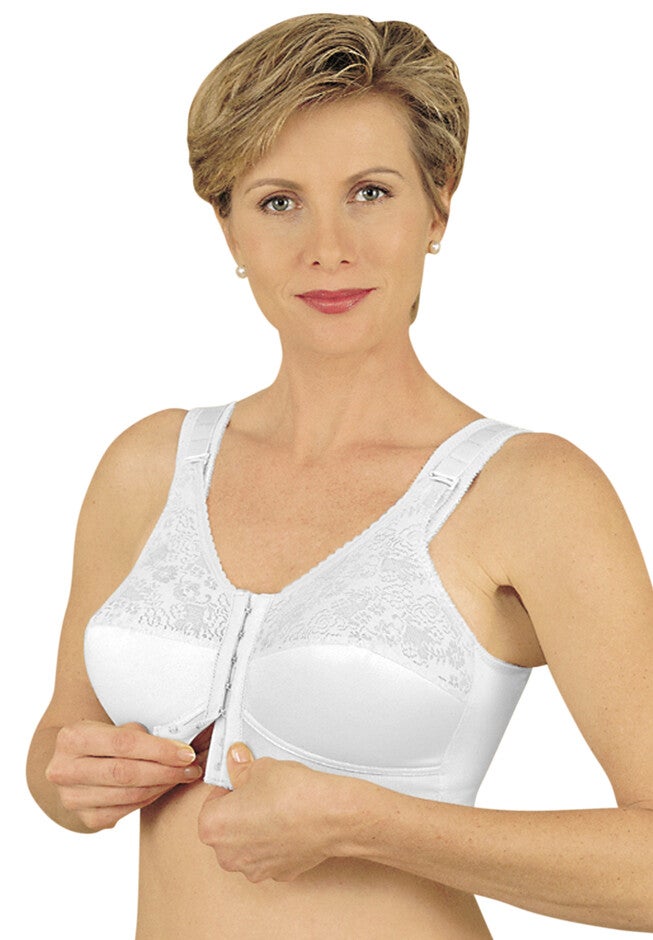 Front Hook Mastectomy Comfort Plus Bra, WHITE, hi-res image number 0