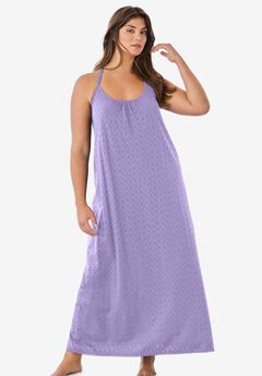 Breezy Eyelet Knit Long Nightgown