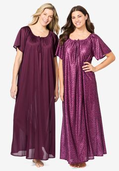 2-Pack Long Silky Gown