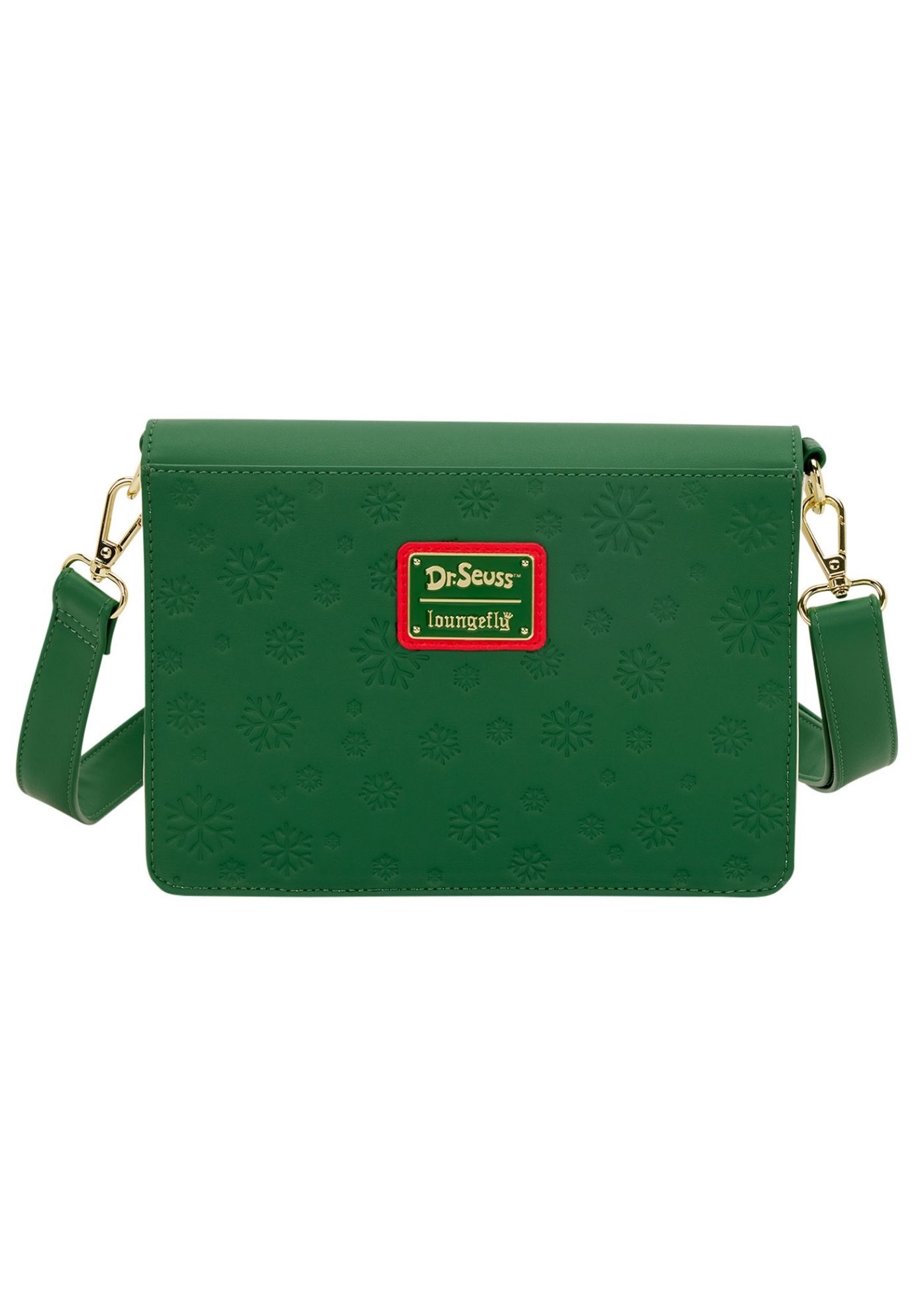Loungefly x Dr. Seuss How the Grinch Stole Christmas! Holiday Color-In Crossbody Bag, GREEN, on-hover image number 1