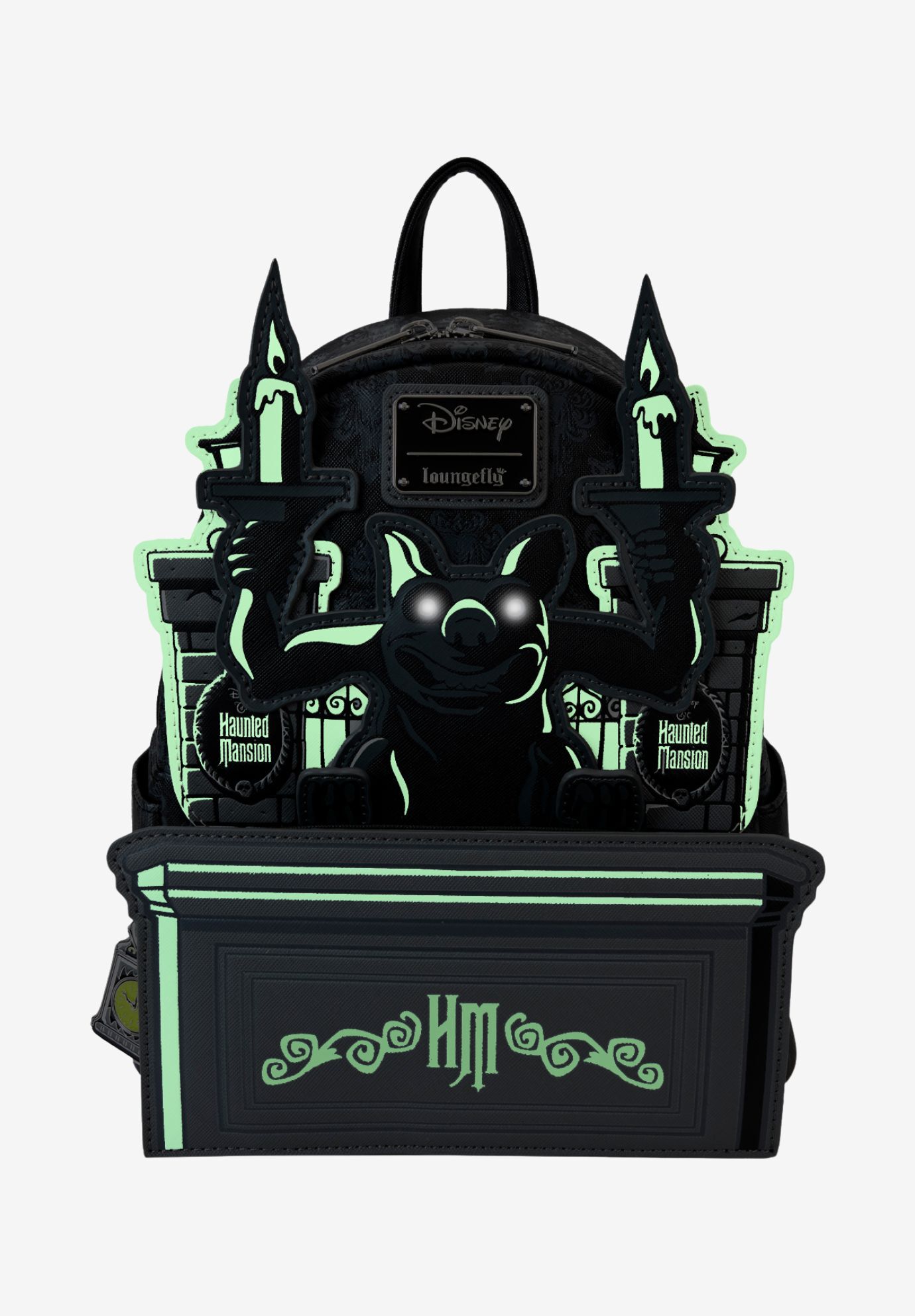 Loungefly x Disney Haunted Mansion Gargoyle Wallpaper Mini Backpack, BLACK, alternate image number 3